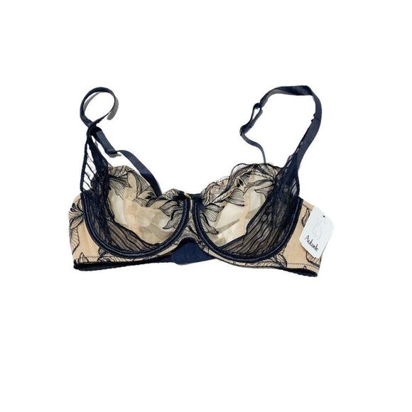 AUBADE Paris FLEUR DE TATTOO Half-cup Black Encre Noire - Picture 8 of 9